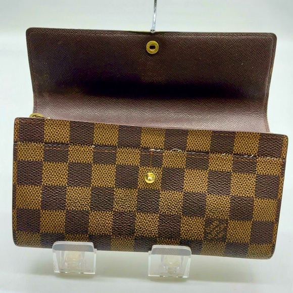 Auth Louis Vuitton Damier Ebene Sarah Long Wallet - Picture 4 of 14